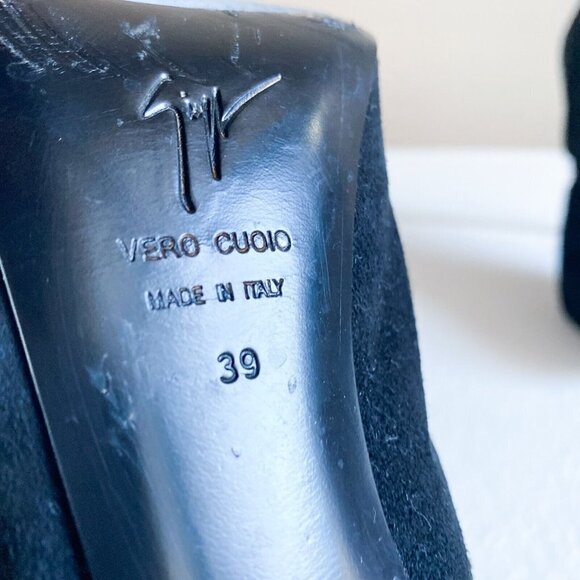giuseppe  zanotti Black Suede High Heel Booties 39 - Picture 6 of 9